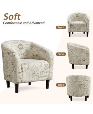 Contemporary Fabric Club Chair and Ottoman Set