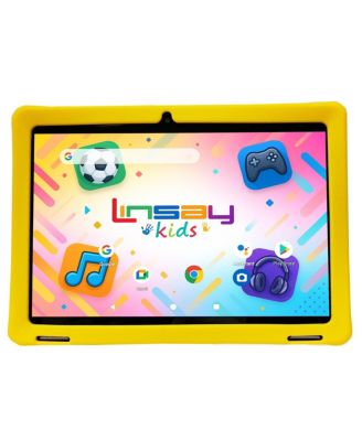10.1"Octa Core 256GB Storage Android 15 Tablet with Yellow Kids Defender Case and LED Backpack Yellow