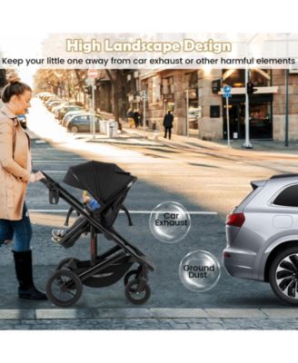 Toddler 3-in-1 Newborn Stroller Folding Convertible High Landscape Stroller