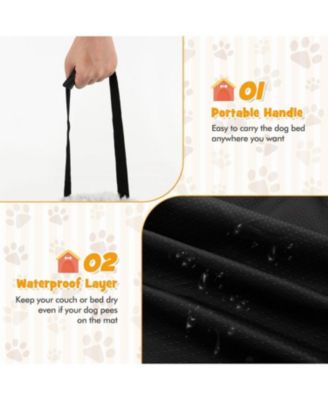 Gray Plush Calming Dog Couch Bed with Anti-Slip Bottom