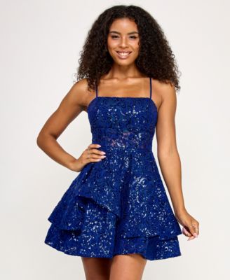 KATIA RAE - Women's Embroidered Lace Mesh Fit & Flare Dress