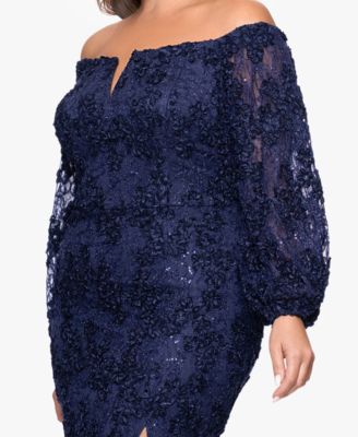 Plus Size Off-The-Shoulder Soutache Lace Dress