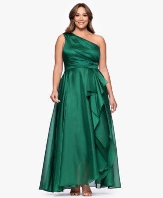 XSCAPE - Plus Size One-Shoulder Organza Ball Gown