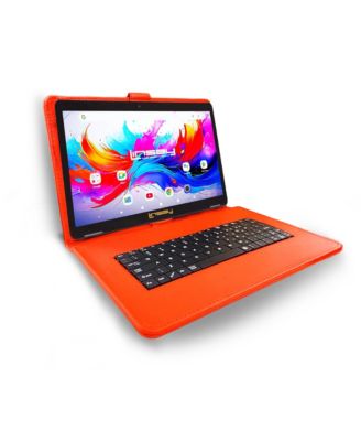 10.1"Octa Core 256GB Storage Android 15 Tablet with Red Style Keyboard