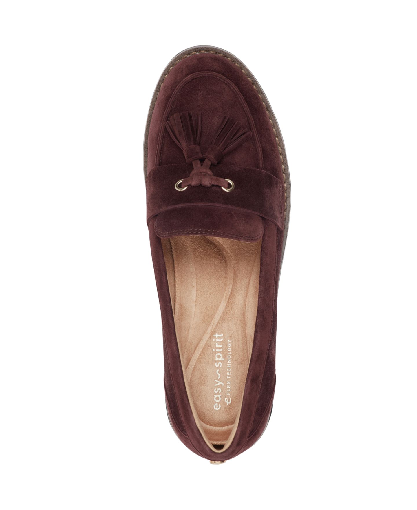 Женские туфли Easy Spirit Vienne eFlex Tassels Slip-On, цвет: Бордовый замшевый — фото 4