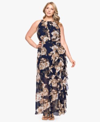 B&A By Betsy and Adam - Plus Size Sleeveless Chiffon Dress