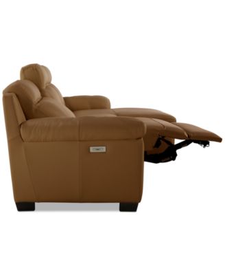 Julius II 3-Pc. Leather Chaise Sectional with 1 Power Recliner, Macy's Exclusive