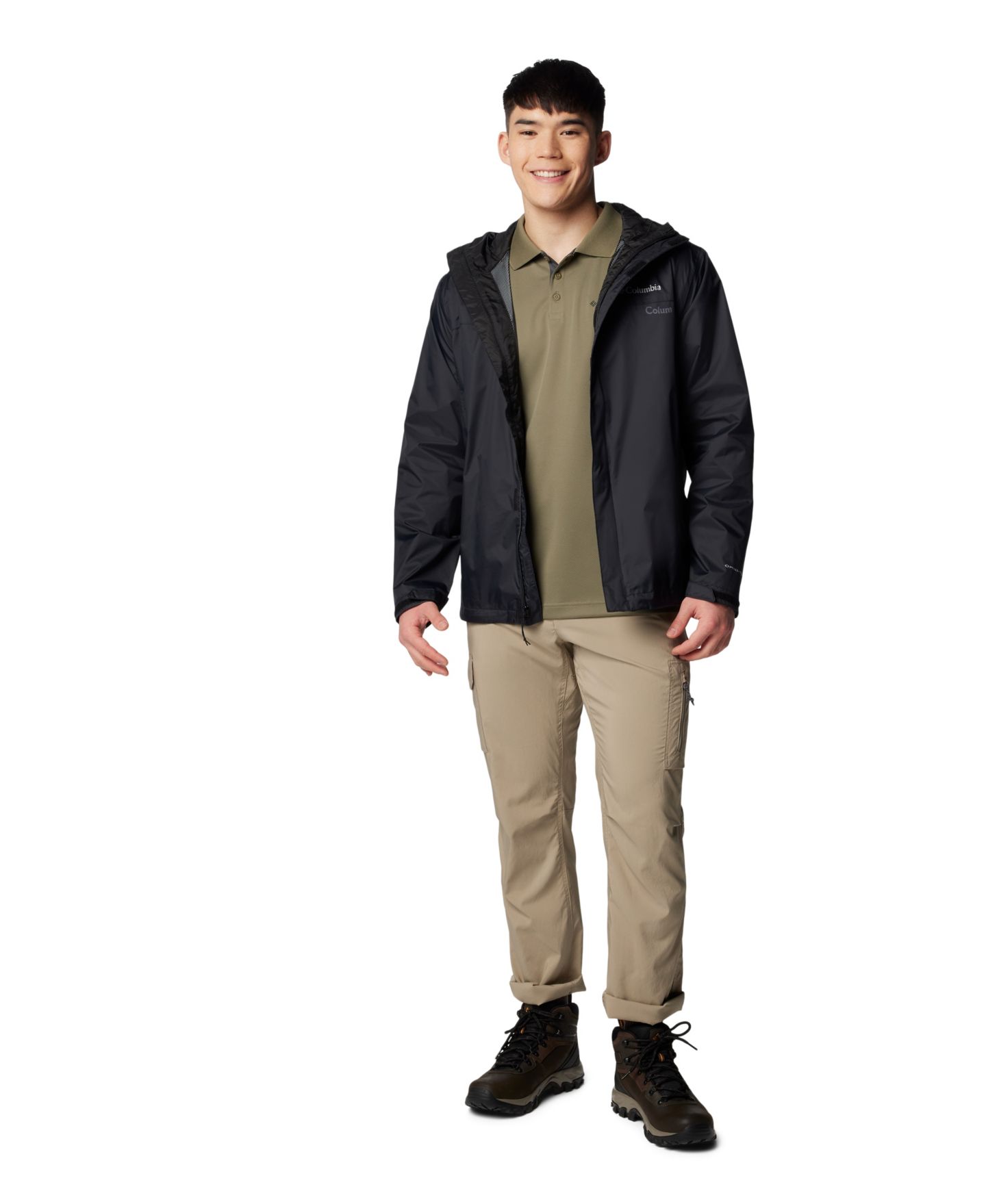 Мужская куртка Columbia Watertight II Water-Resistant Rain, цвет: Чёрный — фото 2