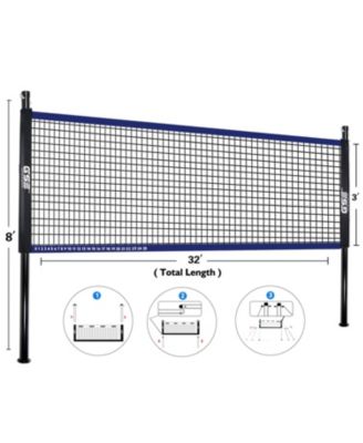 Volleyball and Badminton Combo Set with Net,4 Rackets,3 Birds, PU Volleyball and Carrying Bag (Recreational)