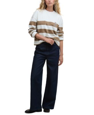 Women's Embroidered Striped Sweatshirt 