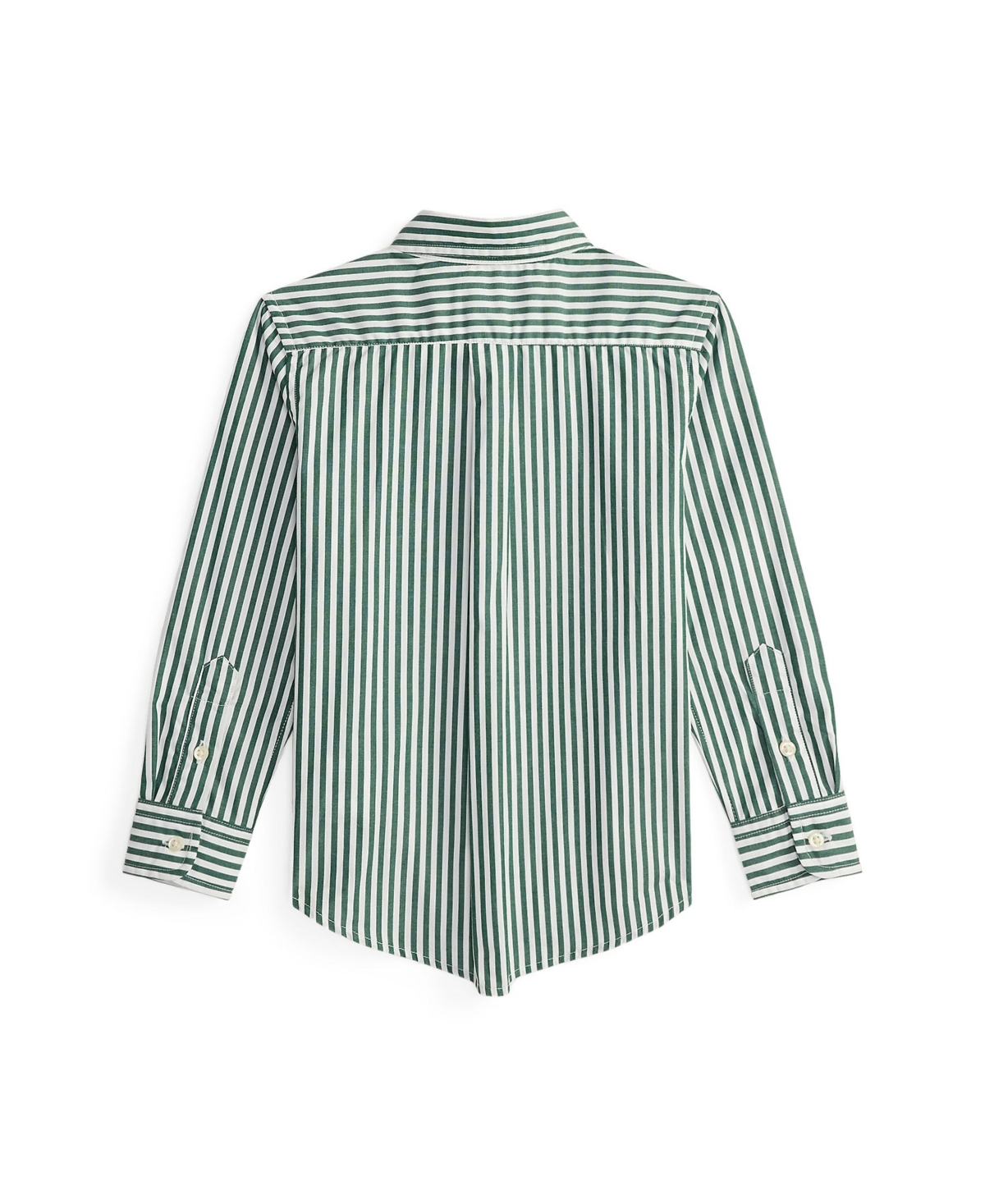 Polo Ralph Lauren Toddler And Little Boys Striped Cotton Poplin Shirt In Green