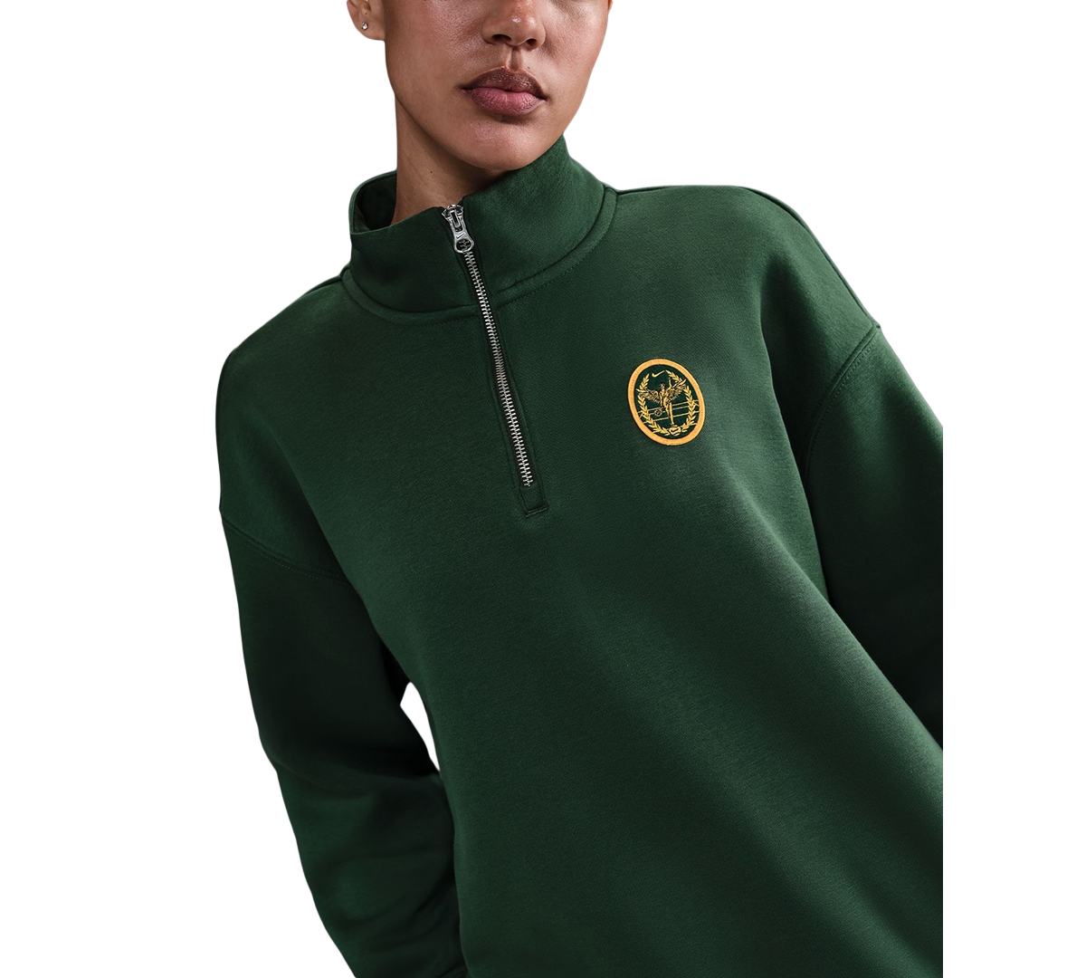 Nike Sportswear Women's Phoenix Fleece Oversized 1/4-zip Long Sweatshirt In Gold