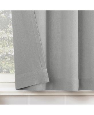 Cotton Blend Button Tab Top Cafe Curtain Pair