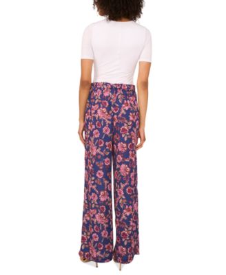Women's Pull-On Printed Wide-Leg Pants