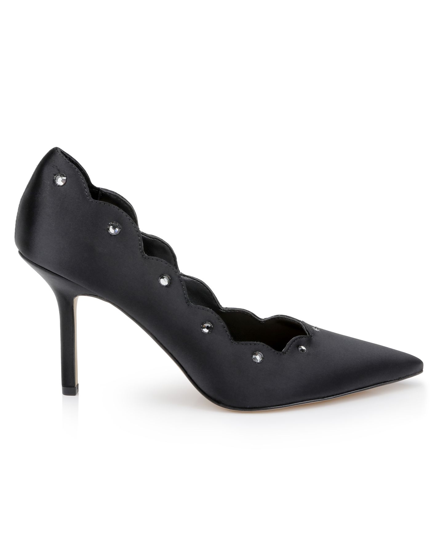 Женские туфли Jewel Badgley Mischka Eleni Evening Pumps, цвет: Чёрный атласный — фото 2