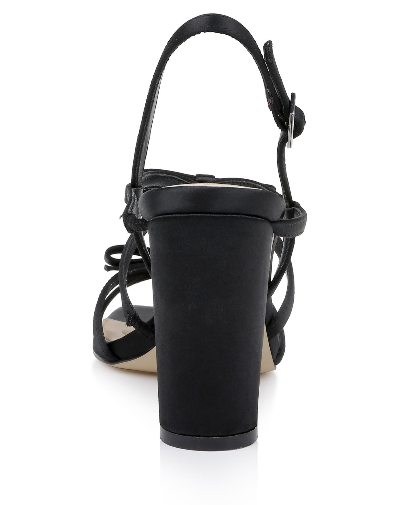 Женские сандалии Jewel Badgley Mischka Eliza Bow Evening, цвет: Чёрный атласный — фото 3