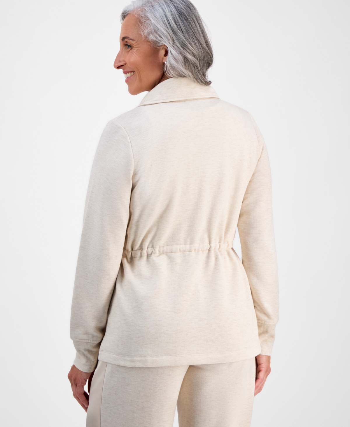 Style & Co Petite Cloud Fleece Full-zip Anorak Sweatshirt, Macy's Exclusive