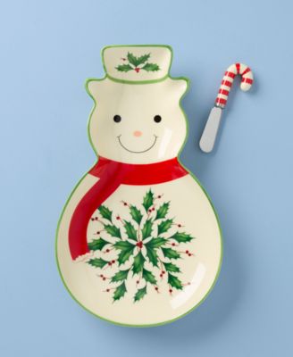 Holiday Snowman Tray & Spreader
