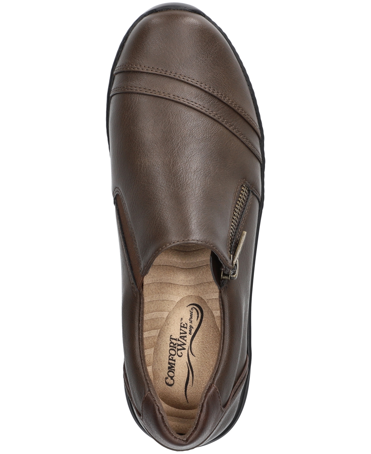 Easy Street Karol Zip Sneaker In Brown