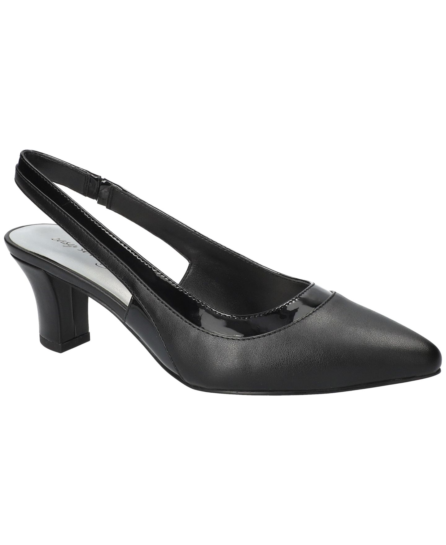 Женские туфли Easy Street Dessa Slingback Pumps, цвет: Чёрный лаковый — фото 1