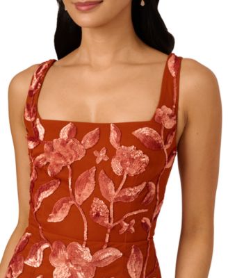 Women's Beaded Mesh Slim Column Dress