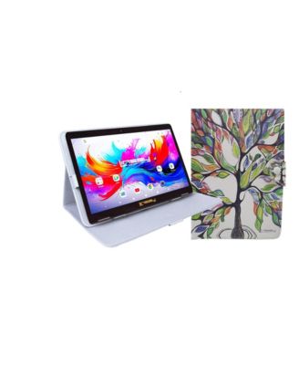 10.1"Octa Core 256GB Storage Android 15 Tablet with Tree Marble Case