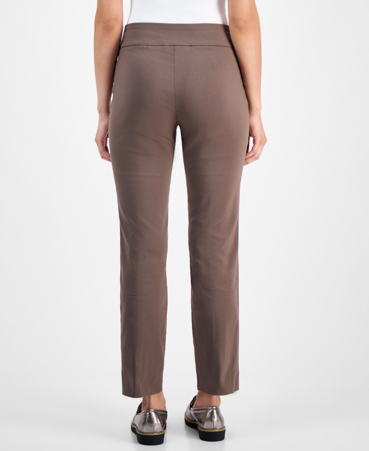 Jm Collection Petite Studded-rivet Straight-leg Pants, Petite & Petite Short, Created For Macy's In Brown
