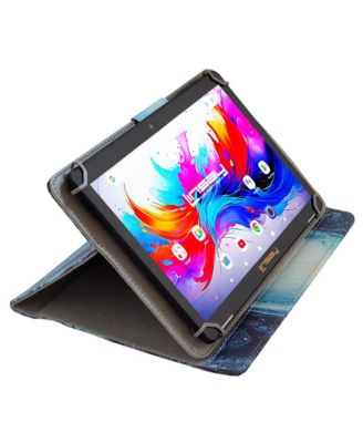 10.1"Octa Core 256GB Storage Android 15 Tablet with Ocean Marble Case