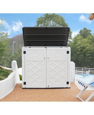 34.3"D x 53.2"W x 47.1"H Resin Outdoor Storage Shed with Reinforced Floor