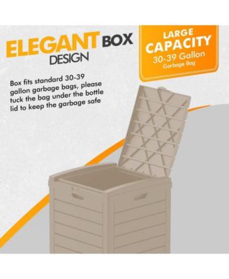 31 Gallon Large Outdoor Trash Can with Lid and Liquid Drawer