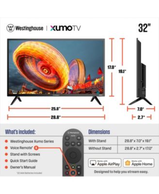 32-inch Smart TV, HD Xumo TV with Voice Remote, Flat Screen LED Television w/Apple Home kit, Wi-Fi & Mobile Connectivity