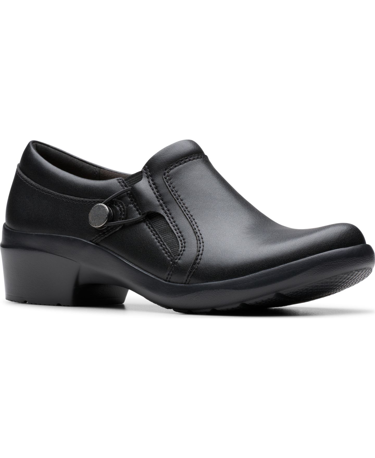 Женские туфли Clarks Collection Angie Holly Slip On, цвет: Чёрный кожаный — фото 1