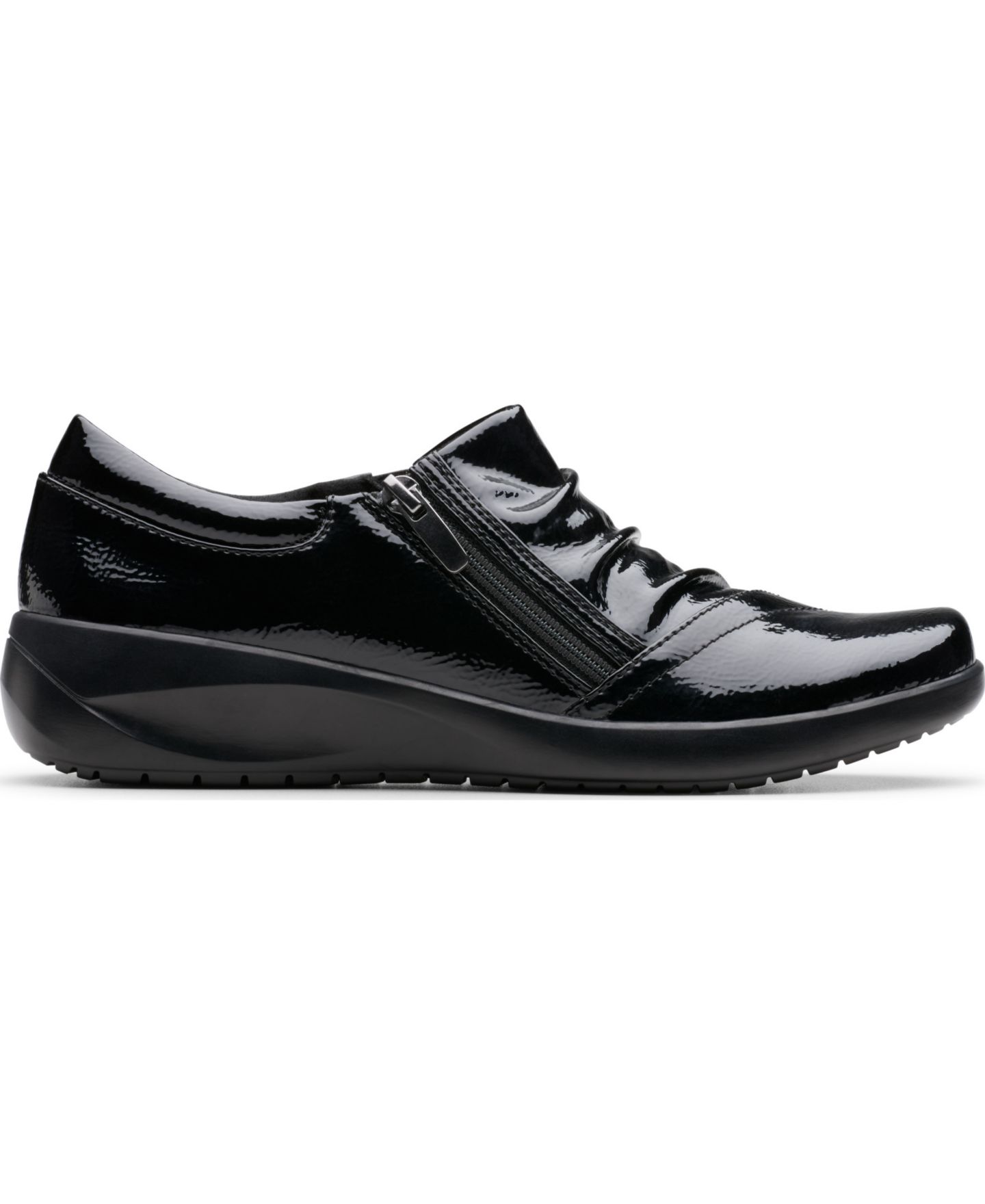 Женские балетки Clarks Kaetlyn Mila с круглым носом, цвет: Чёрный лаковый — фото 2