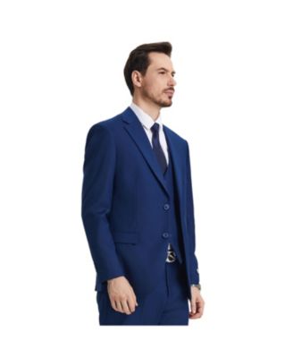 Big & Tall Hybrid-Fit 3pc Notch Lapel Suit Set, Jacket Vest and Pants