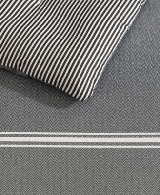 Chevron And Stripes Microfiber Reversible 7-Pc. Comforter Set, King