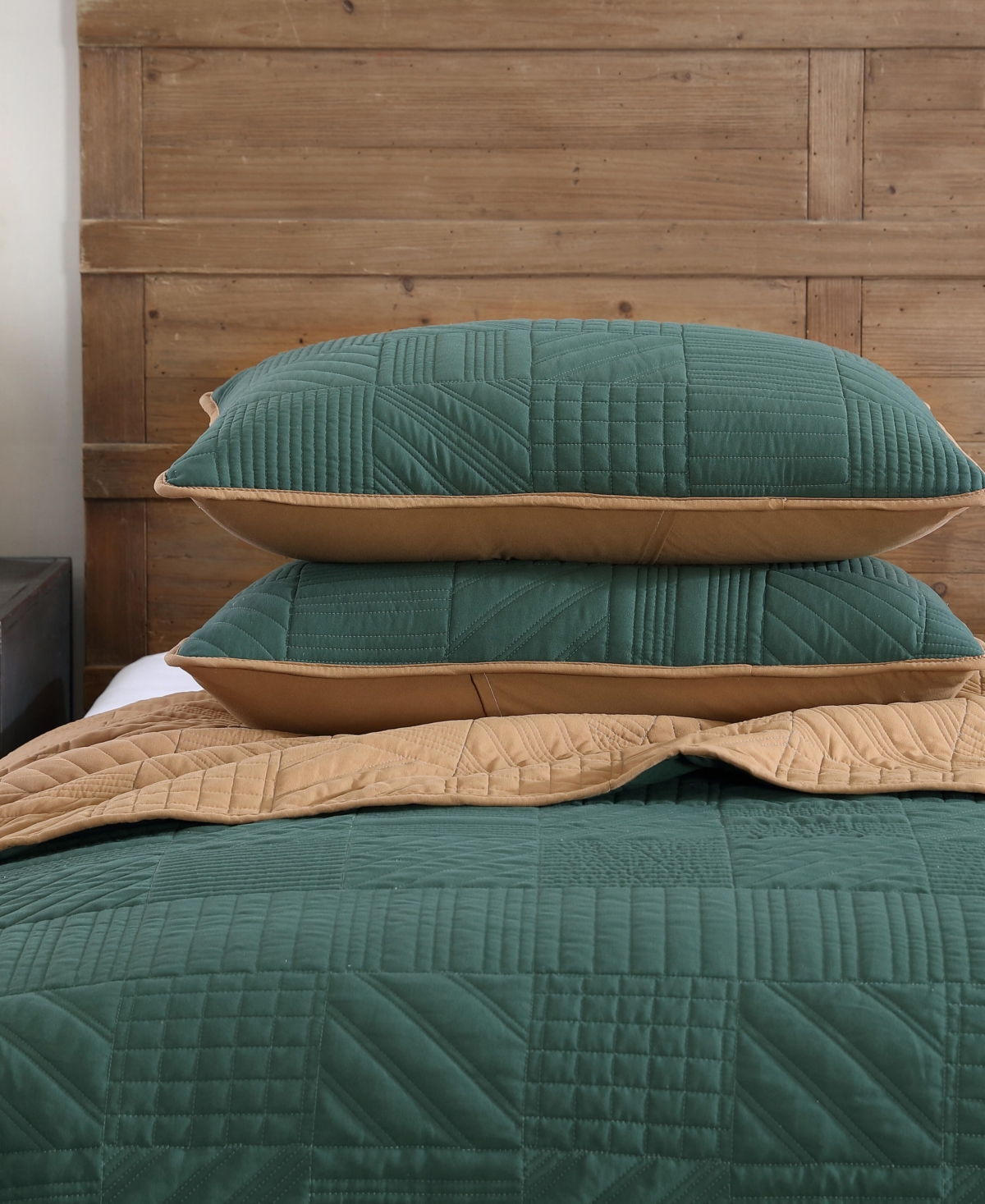 Eddie Bauer Solid Washed Microfiber Reversible 3-pc. Quilt Set, Full/queen In Multi