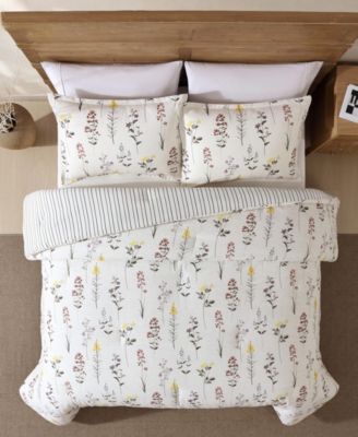 Wildflower Cotton Reversible 3-Pc. Comforter Set, King