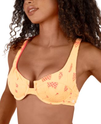 Juniors' Floral Field Underwire Bikini Top