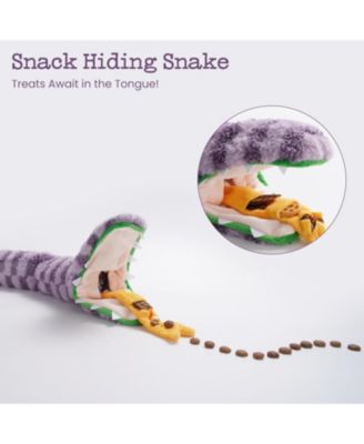 Snacker Snake Snuffle Dog Toy, No Stuffing Squeaky&Crinkle Plush Toy