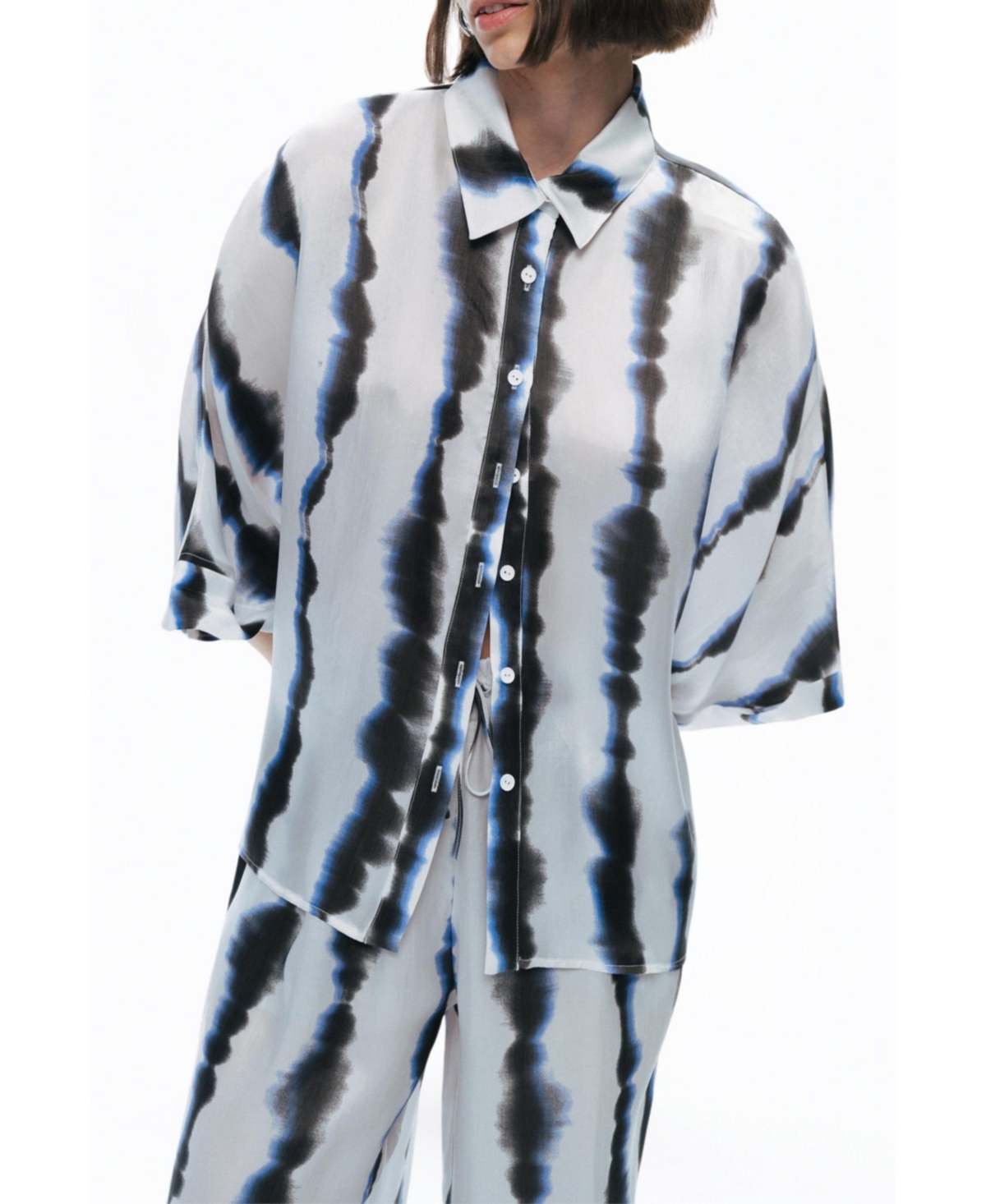 Women's Tie-Dye Patterned Shirt - Multi-Color