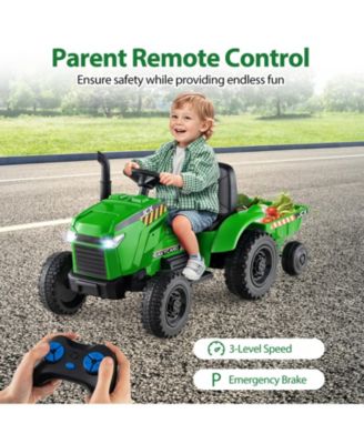 2-in-1 Kids Ride On Tractor 12V Battery Powered Toy Car w/ Remote Control