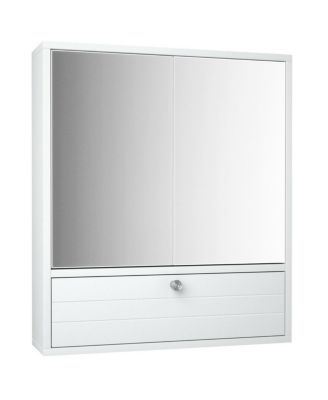 Double Door Wall-Mounted Bathroom Mirrored Medicine Cabinet