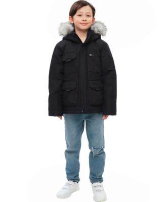 Little and Big Boys' Parka Jacket with Removable Trim