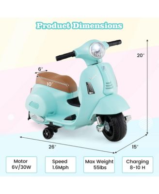 Kids Ride on Motorcycle w/ Training Wheels Headlight Horn 6V Battery