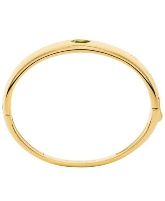 Gold-Tone Oval Stone Bangle Bracelet