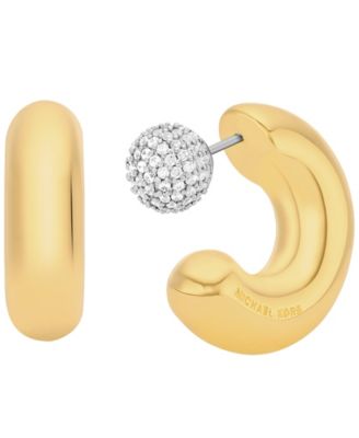 Gold-Tone Reversible Hoop Earrings