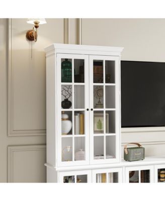   display cabinet, 12 doors, tempered glass High quality luxury white multifunctional TV cabinet