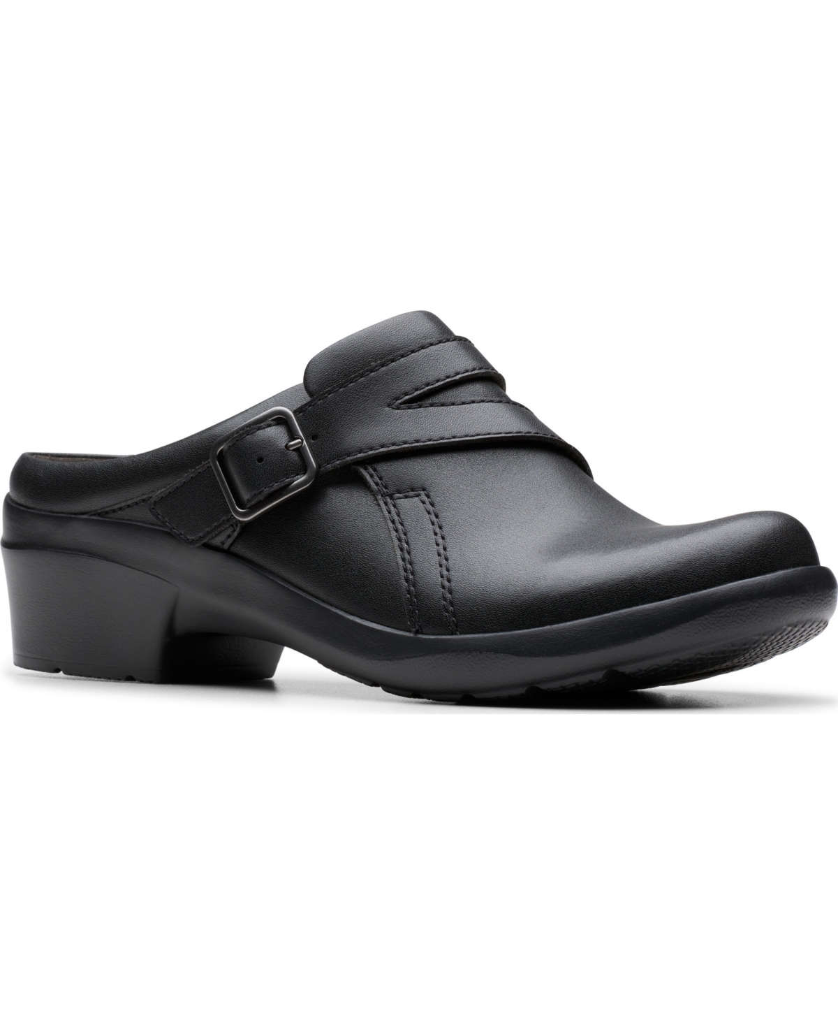Women's Angie Braley Round Toe Mules - Black Leather
