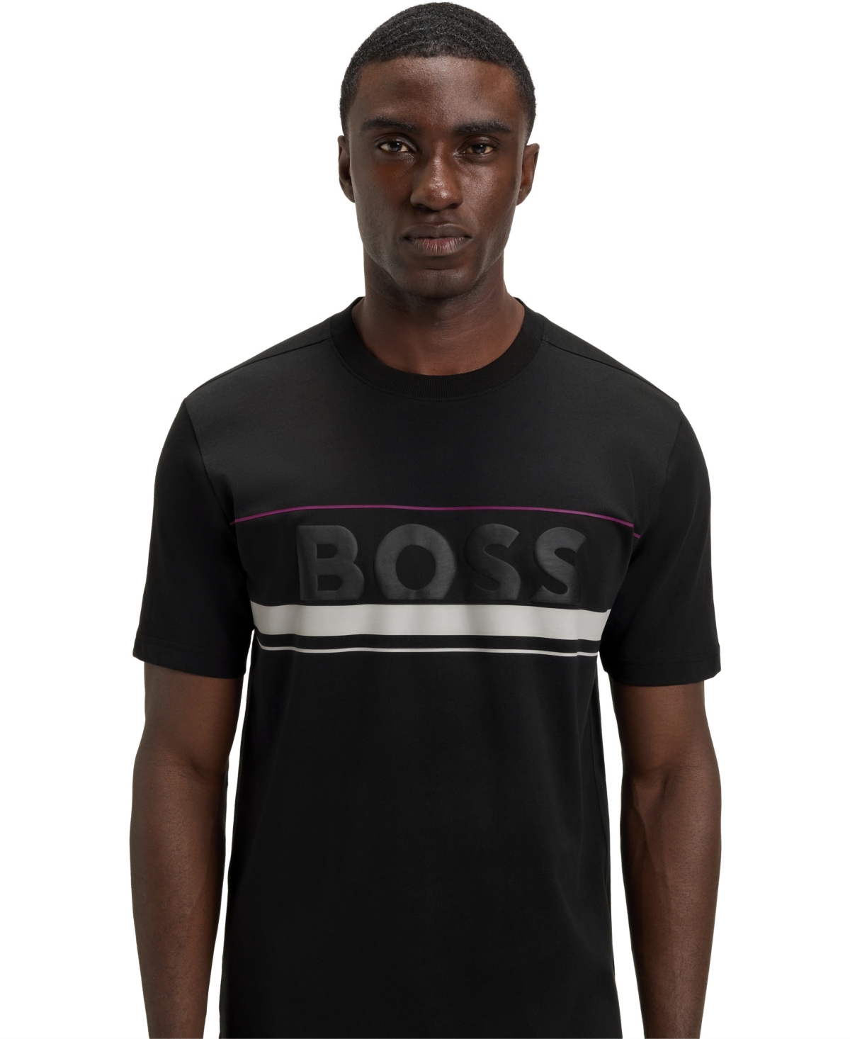 Hugo Boss Boss By  Men's Cotton-jersey Logo T-shirt In Black