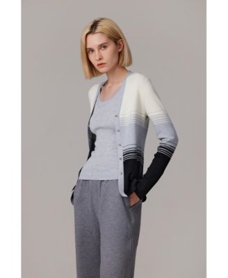 Women's Lurex Wool Cardigan | Metallic Button Up V Neck Sweater | Ultra Soft Ribbed Shimmer Knit | Machine Washable Cardigan Sweaters